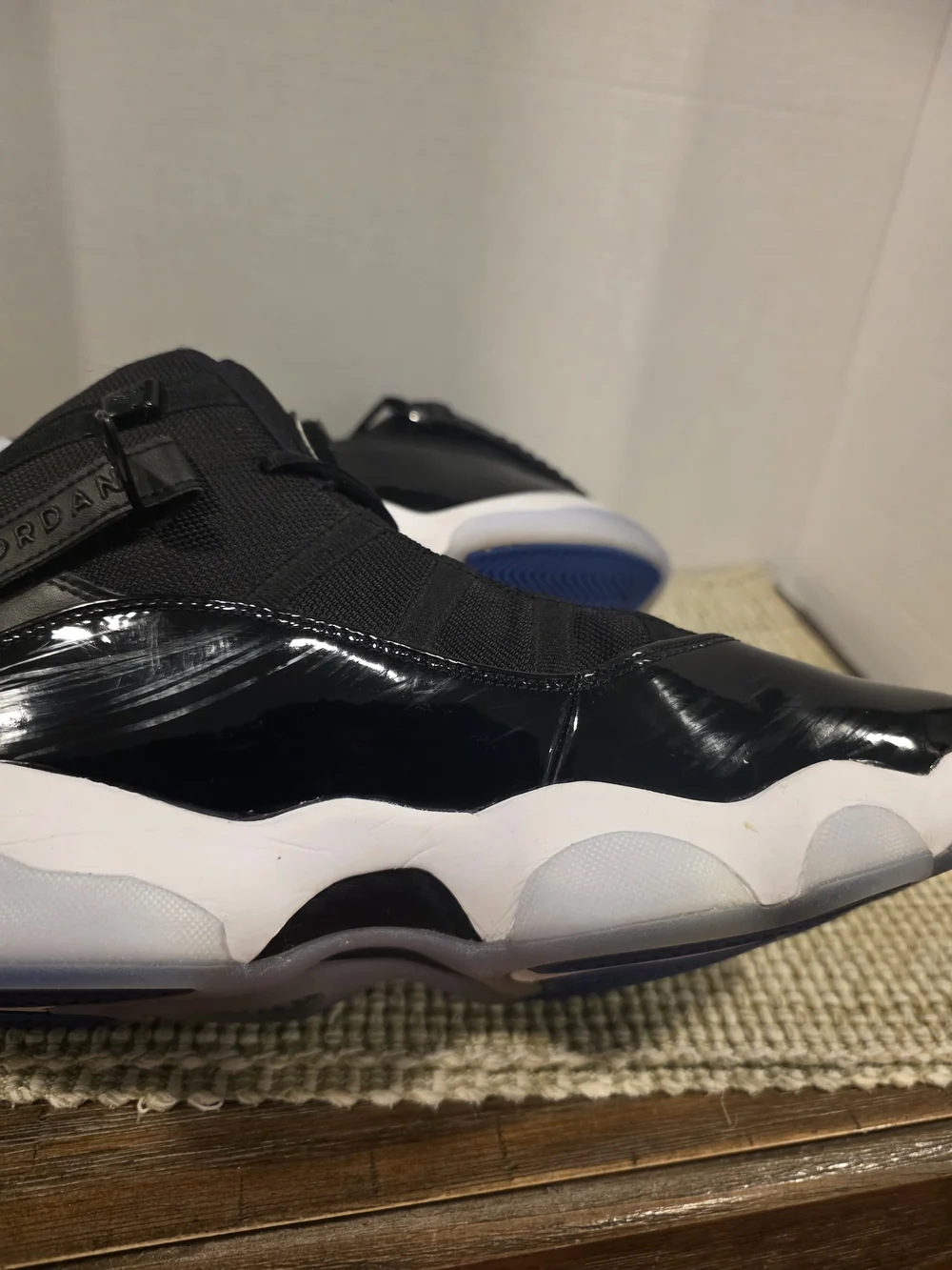 Air Jordan 6 Rings Black and True Blue Sneakers